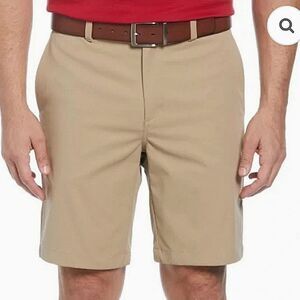 Ben Hogan Golf Performance 50 UPF sun protection tan shorts sz 38 10" inseam